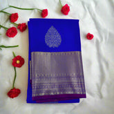 Cobalt Blue Kanjivaram Saree with Purple Border